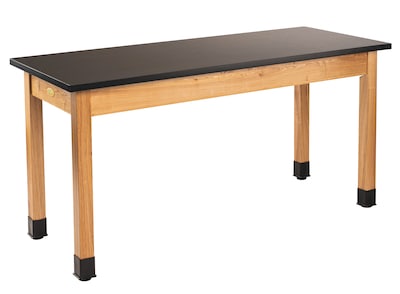 National Public Seating Wood Science Table, Chemical Resistant Series, 30 x 72, Black/Ashwood (SLT