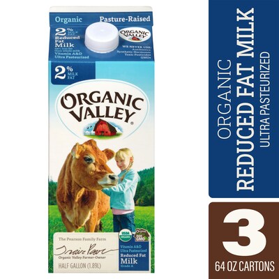 Organic Valley 2% Milk, 64 oz., 3/Pack (307-00347)