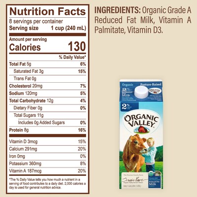 Organic Valley 2% Milk, 64 oz., 3/Pack (307-00347)