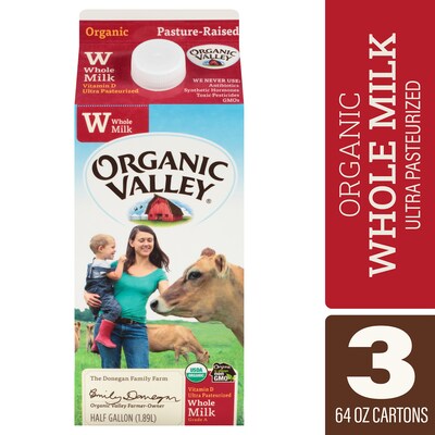 Organic Valley Whole Milk, 64 oz., 3/Pack (307-00348)