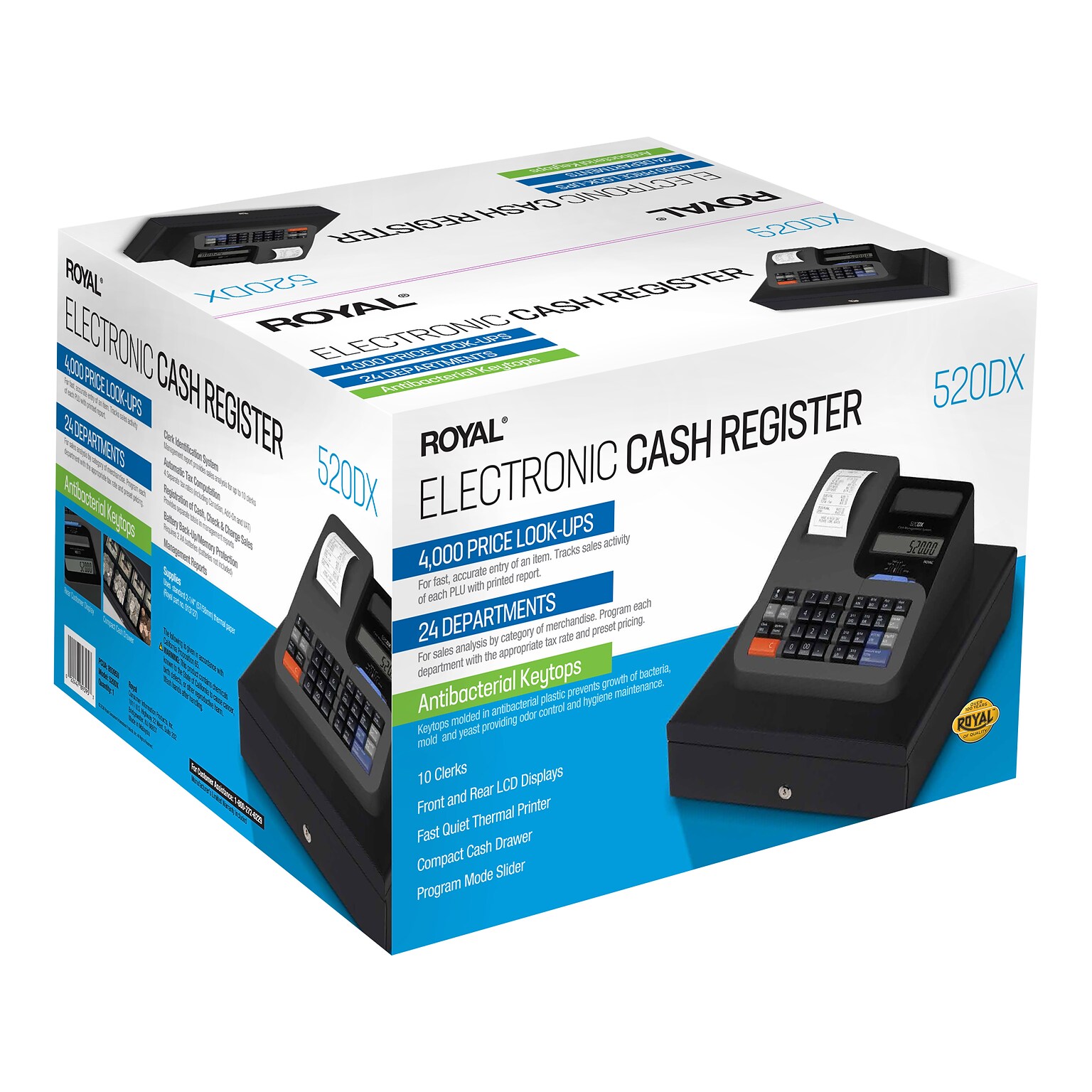 Royal 520DX Cash Register, Black
