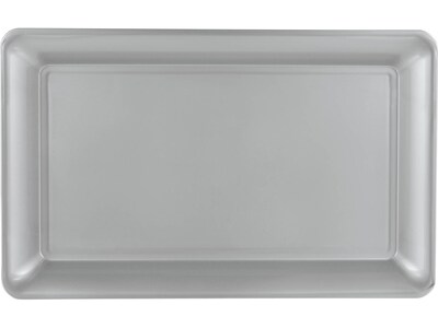 Amscan Party Tray, Silver, 4/Pack (432346.18)