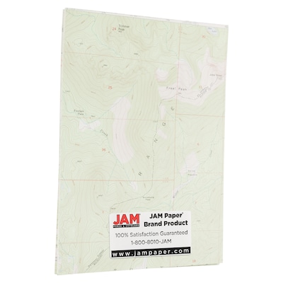 JAM Paper® Colorful 24lb Map Paper, 8.5 x 11, Map Design, 100 Sheets/Pack (163969C)