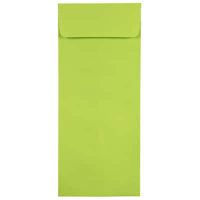 JAM Paper Open End #12 Currency Envelope, 4 3/4 x 11, Brite Hue Lime Green, 50/Pack (3156398I)