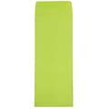 JAM Paper Open End #12 Currency Envelope, 4 3/4 x 11, Brite Hue Lime Green, 50/Pack (3156398I)