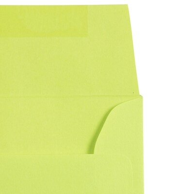 JAM Paper 4Bar A1 Colored Invitation Envelopes, 3.625 x 5.125, Ultra Lime Green, 50/Pack (155438I)