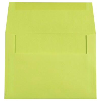 JAM Paper A7 Colored Invitation Envelopes, 5.25 x 7.25, Ultra Lime Green, 50/Pack (96151I)