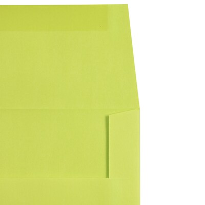 JAM Paper A7 Colored Invitation Envelopes, 5.25 x 7.25, Ultra Lime Green, 50/Pack (96151I)