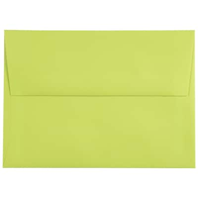 JAM Paper A7 Colored Invitation Envelopes, 5.25 x 7.25, Ultra Lime Green, Bulk 250/Box (96151H)