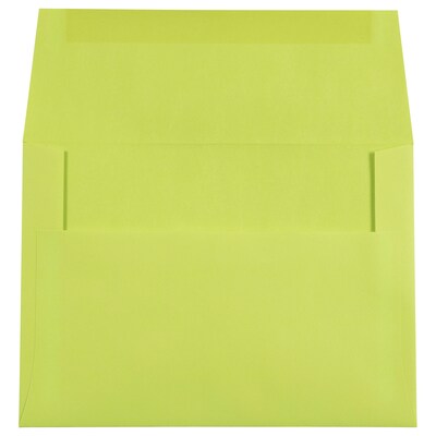 JAM Paper A7 Colored Invitation Envelopes, 5.25 x 7.25, Ultra Lime Green, Bulk 250/Box (96151H)
