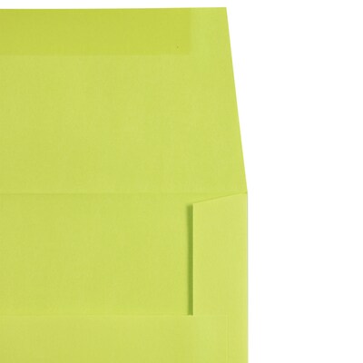 JAM Paper A7 Colored Invitation Envelopes, 5.25 x 7.25, Ultra Lime Green, Bulk 250/Box (96151H)