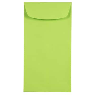 JAM Paper #7 Coin Business Colored Envelopes, 3.5 x 6.5, Ultra Lime Green, 25/Pack (1526752)