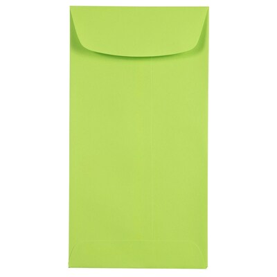 JAM Paper #7 Coin Business Colored Envelopes, 3.5 x 6.5, Ultra Lime Green, 25/Pack (1526752)