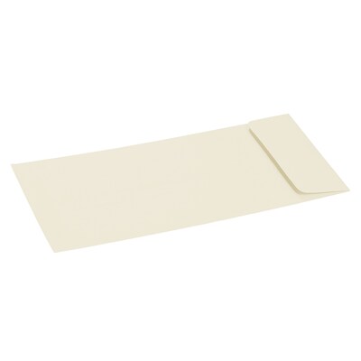 JAM Paper Strathmore Open End #12 Currency Envelope, 4 3/4" x 11", Natural White Wove, 50/Pack (900894427I)
