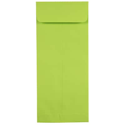 JAM Paper Open End #10 Currency Envelope, 4 1/8 x 9 1/2, Ultra Lime Green Brite Hue, 50/Pack (1587