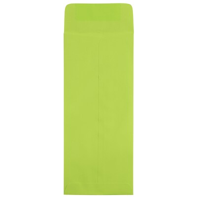 JAM Paper Open End #10 Currency Envelope, 4 1/8 x 9 1/2, Ultra Lime Green Brite Hue, 50/Pack (1587