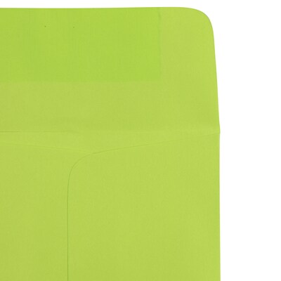 JAM Paper Open End #10 Currency Envelope, 4 1/8" x 9 1/2", Ultra Lime Green Brite Hue, 50/Pack (15870I)
