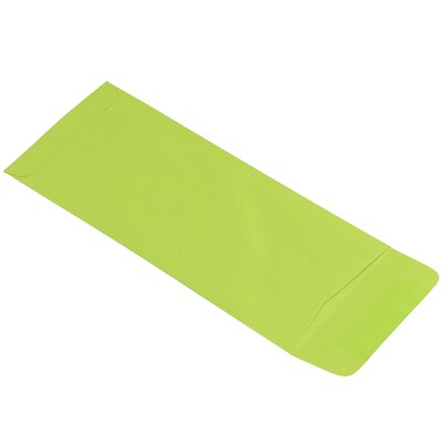 JAM Paper Open End #10 Currency Envelope, 4 1/8" x 9 1/2", Ultra Lime Green Brite Hue, 50/Pack (15870I)
