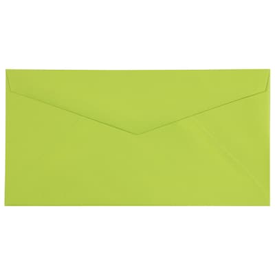 JAM Paper Monarch Open End Invitation Envelope, 3 7/8 x 7 1/2, Brite Hue Ultra Lime, 50/Pack (3409