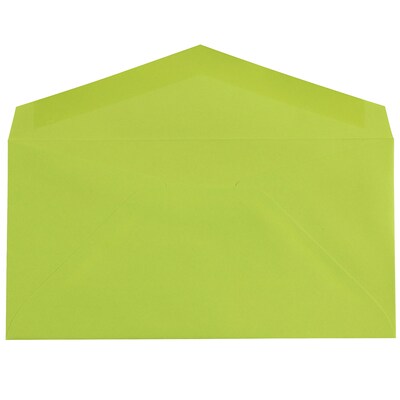 JAM Paper Monarch Open End Invitation Envelope, 3 7/8" x 7 1/2", Brite Hue Ultra Lime, 50/Pack (34097579I)