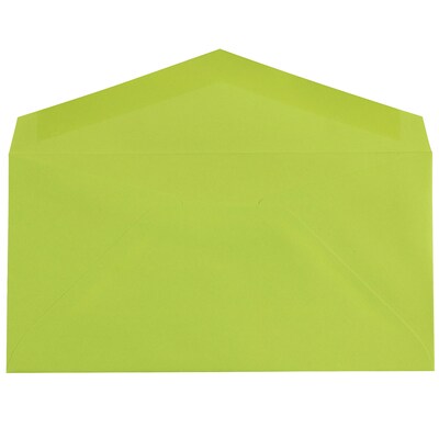 JAM Paper Monarch Open End Invitation Envelope, 3 7/8 x 7 1/2, Brite Hue Ultra Lime, 50/Pack (3409