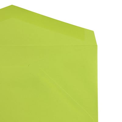 JAM Paper Monarch Open End Invitation Envelope, 3 7/8" x 7 1/2", Brite Hue Ultra Lime, 50/Pack (34097579I)