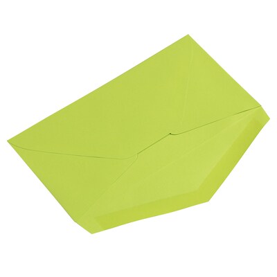 JAM Paper Monarch Open End Invitation Envelope, 3 7/8" x 7 1/2", Brite Hue Ultra Lime, 50/Pack (34097579I)