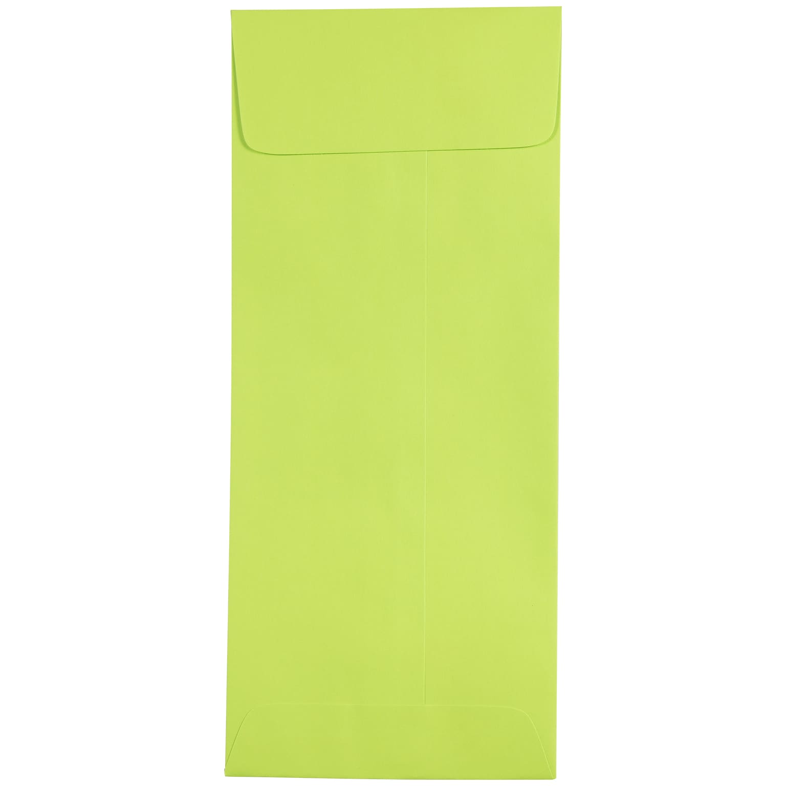 JAM Paper Open End #11 Currency Envelope, 4 1/2 x 10 3/8, Ultra Lime Green Brite Hue, 50/Pack (3156392I)