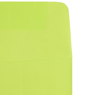 JAM Paper Open End #11 Currency Envelope, 4 1/2" x 10 3/8", Ultra Lime Green Brite Hue, 50/Pack (3156392I)