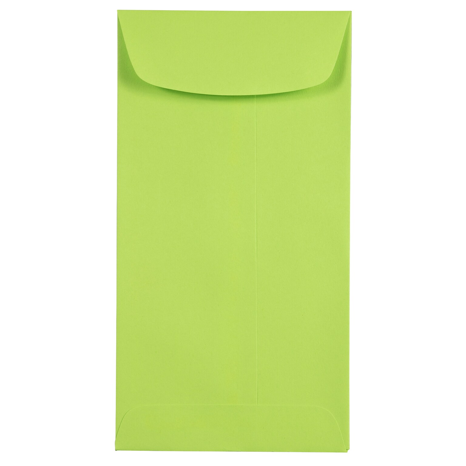 JAM Paper #7 Coin Business Colored Envelopes, 3.5 x 6.5, Ultra Lime Green, Bulk 500/Box (1526752H)