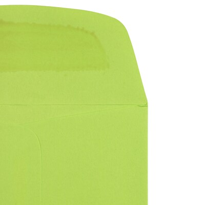 JAM Paper #7 Coin Business Colored Envelopes, 3.5 x 6.5, Ultra Lime Green, Bulk 500/Box (1526752H)