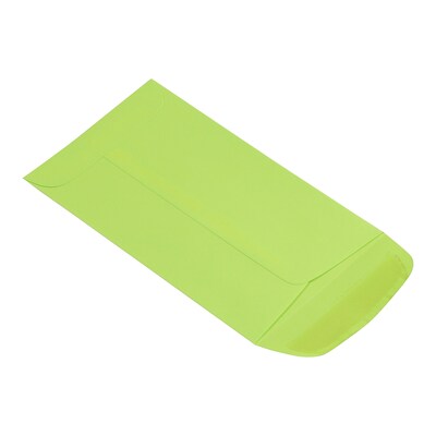 JAM Paper #5.5 Coin Business Colored Envelopes, 3.125 x 5.5, Ultra Lime Green, 100/Pack (356730546B)