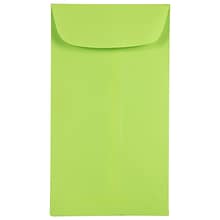 JAM Paper #5.5 Coin Business Colored Envelopes, 3.125 x 5.5, Ultra Lime Green, 50/Pack (356730546I)