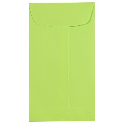 JAM Paper #6 Coin Business Colored Envelopes, 3.375 x 6, Ultra Lime Green, 25/Pack (356730556)