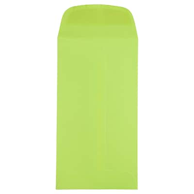 JAM Paper #5.5 Coin Business Colored Envelopes, 3.125 x 5.5, Ultra Lime Green, 25/Pack (356730546)