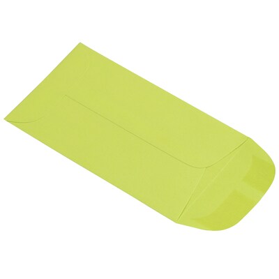 JAM Paper #3 Coin Business Colored Envelopes, 2.5 x 4.25, Ultra Lime Green, Bulk 500/Box (356730536H)