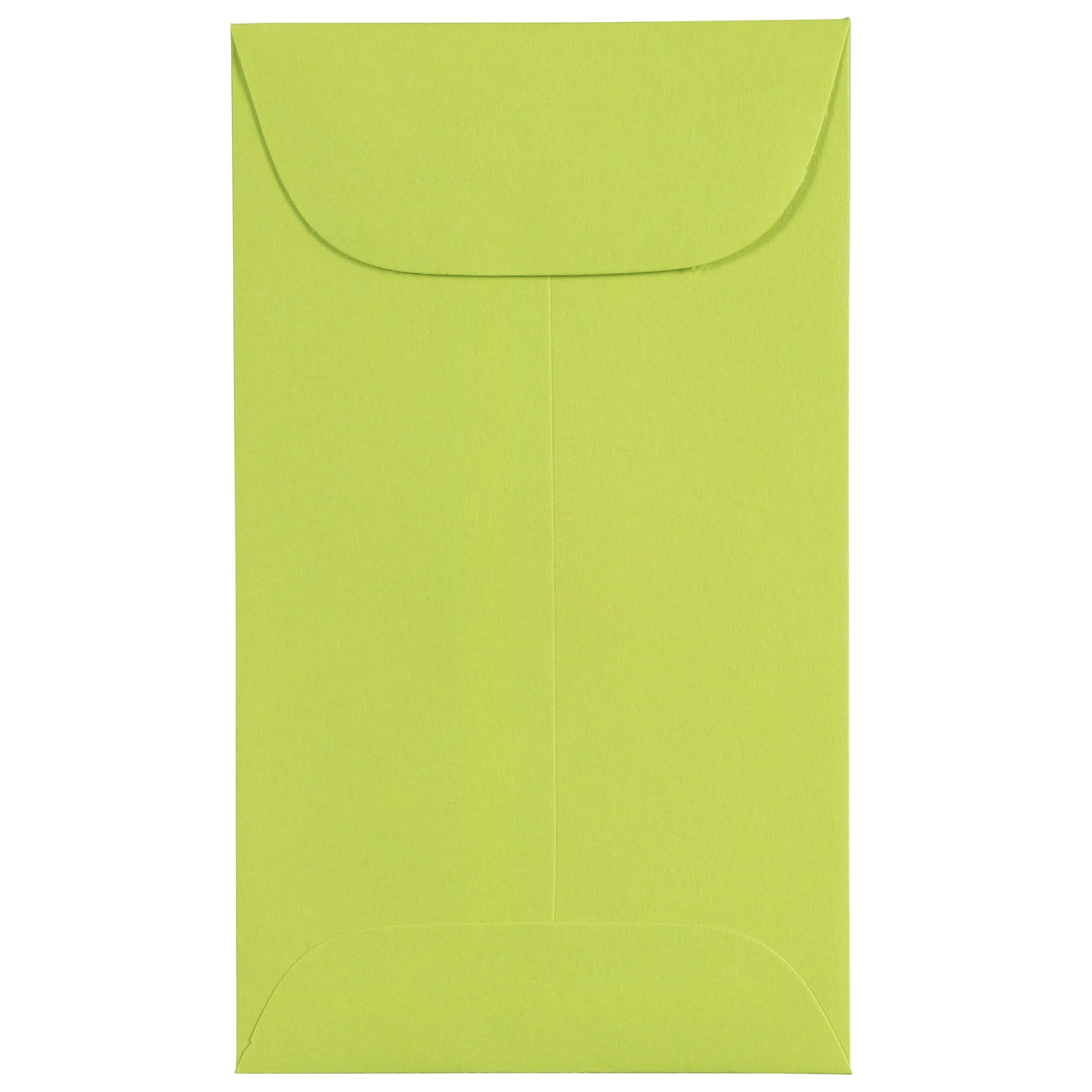 JAM Paper #3 Coin Business Colored Envelopes, 2.5 x 4.25, Ultra Lime Green, 100/Pack (356730536B)