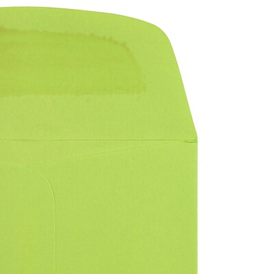 JAM Paper #7 Coin Business Colored Envelopes, 3.5 x 6.5, Ultra Lime Green, 50/Pack (1526752I)