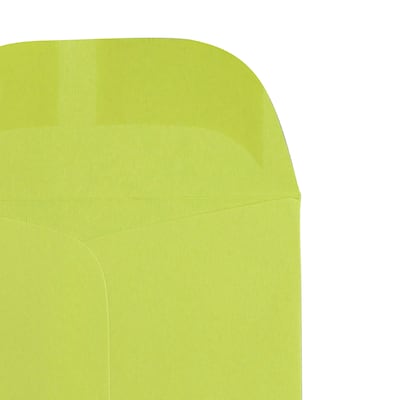 JAM Paper #3 Coin Business Colored Envelopes, 2.5 x 4.25, Ultra Lime Green, 50/Pack (356730536i)