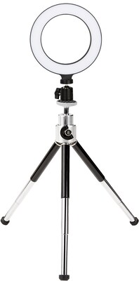 CODi 6 LED Ring Light with Mini Tripod, Black/Silver  (LED-RING-6)