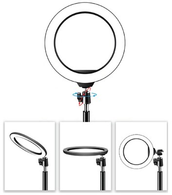 CODi 6 LED Ring Light with Mini Tripod, Black/Silver  (LED-RING-6)