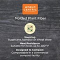 World Centric Fiber Hinged Containers, 9 x 9 x 3, Natural, 300/Carton