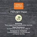 World Centric Paper Bowls, 4.4 dia x 5.8, 32 oz, White, 500/Carton