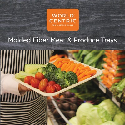 World Centric Fiber Trays, PLA Lined, PFAS Free, 9.1 x 7.1 x 0.7, Natural, 500/Carton