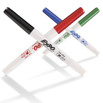 Expo Dry Erase Markers, Ultra Fine Tip, Assorted, 4/Pack (1871133)