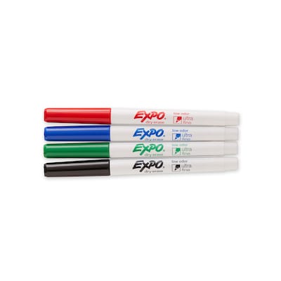 Expo Dry Erase Markers, Ultra Fine Tip, Assorted, 4/Pack (1871133)