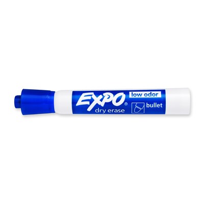 Expo Dry Erase Markers, Bullet Tip, Blue, 12/Pack (82003)