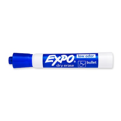 Expo Dry Erase Markers, Bullet Tip, Blue, 12/Pack (82003)