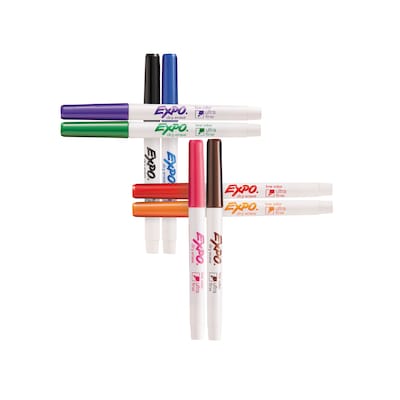 Expo Low Odor Dry Erase Marker, Ultra Fine Tip, Assorted, 8/Pack (1884309)