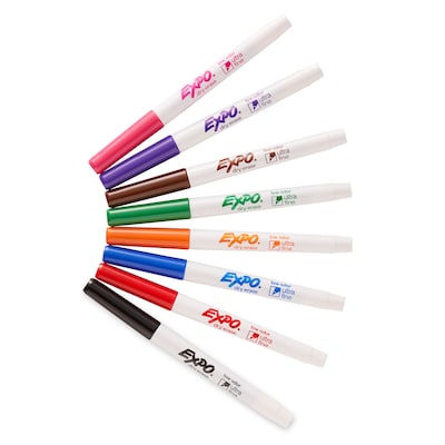 Expo Dry Erase Markers, Ultra Fine Tip, Black, 12/Pack (1871131)